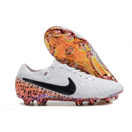 Nike Tiempo Legend X Elite FG Nouveau Blanc Noir Orange