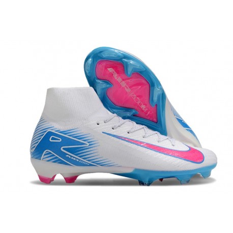 Nike Zoom Mercurial Superfly X Elite FG Blanc Bleu Rose