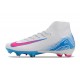 Nike Zoom Mercurial Superfly X Elite FG Blanc Bleu Rose