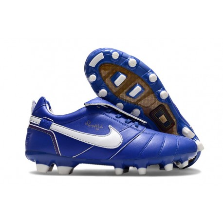 Crampons Nike Tiempo Legend 10 Elite FG Ronaldo Bleu Blanc