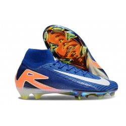 Chaussure Nike Mercurial Superfly X Elite FG Bleu Blanc Orange