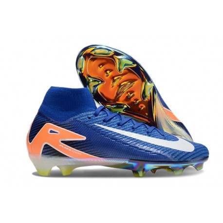 Chaussure Nike Mercurial Superfly X Elite FG Bleu Blanc Orange