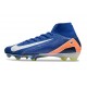 Chaussure Nike Mercurial Superfly X Elite FG Bleu Blanc Orange